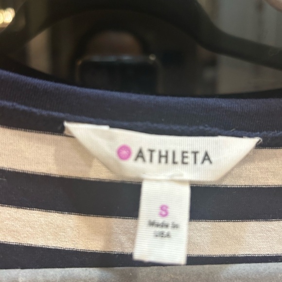 Athleta Blue and White Striped Jersey Top size small - Picture 2 of 3